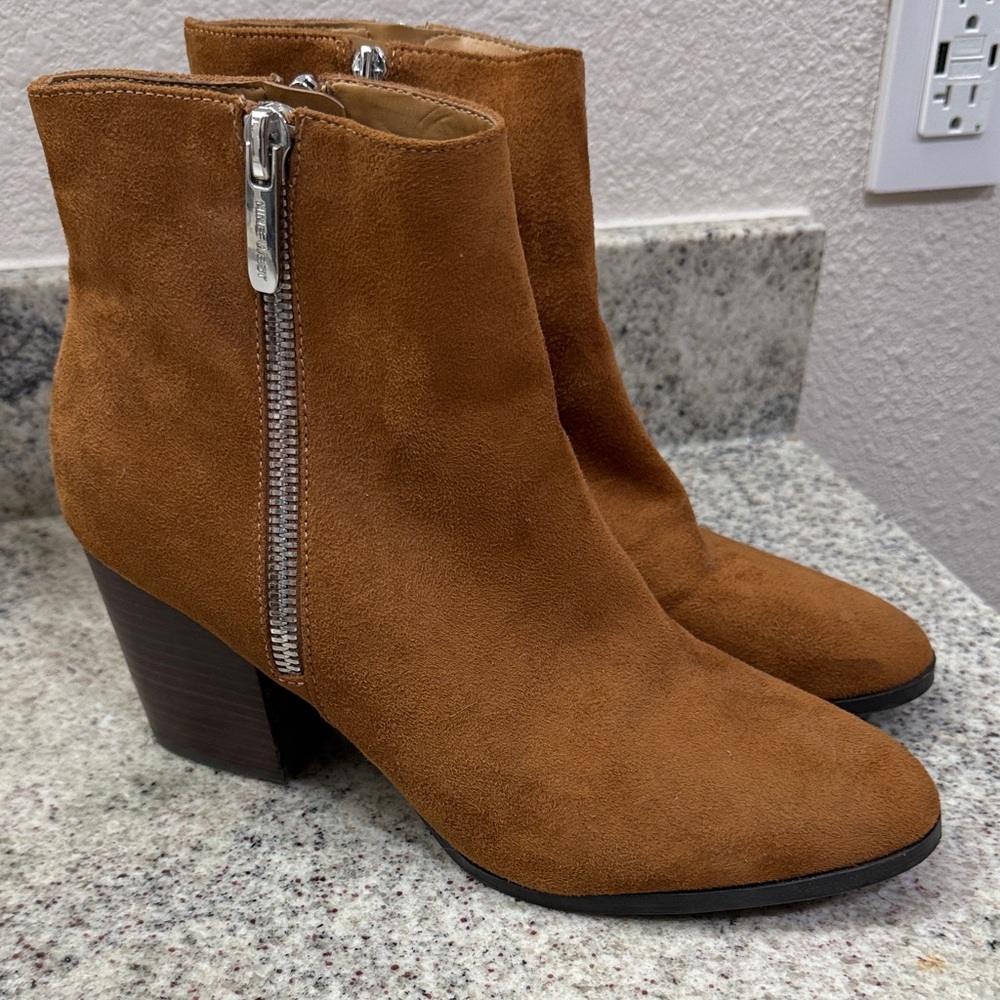 Nine West Tan Suede Ankle Booties
